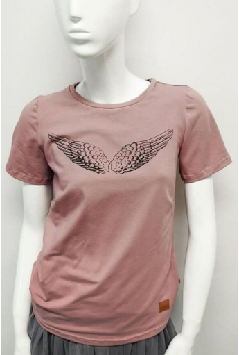 Koszulka do karmienia piersią KISS WINGS róż2