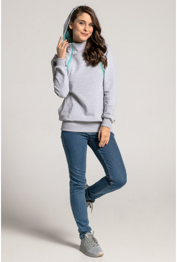 Bluza do karmienia piersią PIÓRKA z miętowym suwakiem 1