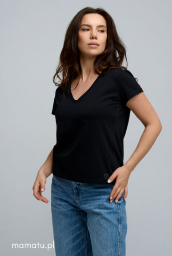 Koszulka do karmienia piersią V-NECK Black
