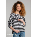 Bluzka do karmienia piersią V-BACK Black Stripes
