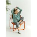 Bluzka do karmienia piersią V-BACK Green Stripes