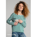 Bluzka do karmienia piersią V-BACK Green Stripes