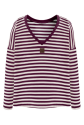 Bluzka do karmienia piersią V-BACK Plum Stripes