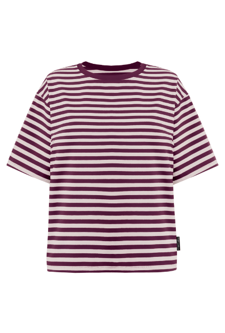 Koszulka do karmienia piersią MODERN Stripes Plum