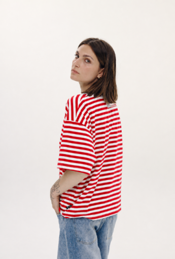 Koszulka do karmienia piersią MODERN Stripes Red & White