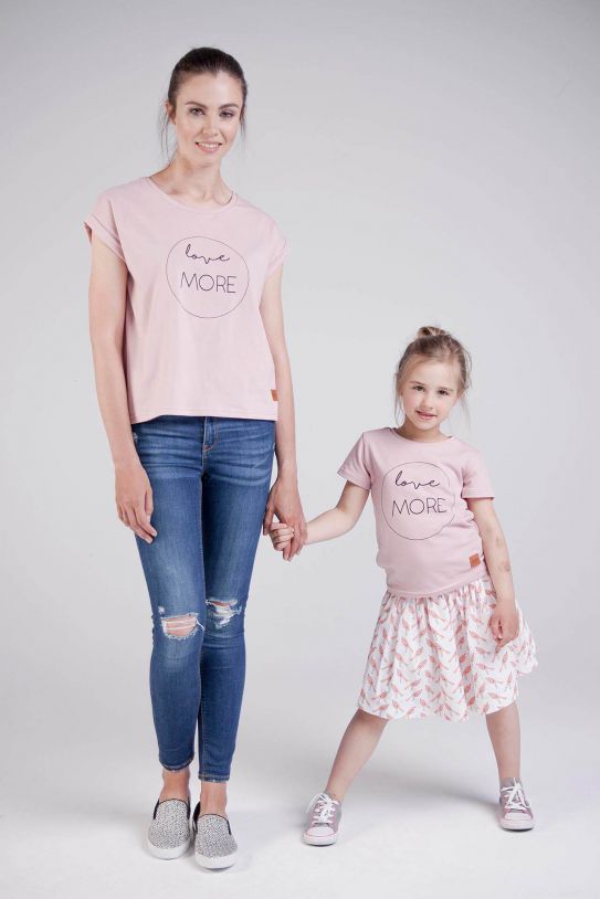 The same t-shirts for mum and daughter